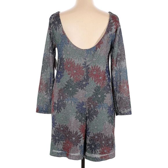 Splendid x Margherita Romper Size XL Metallic Floral Long Sleeve Missoni NEW - Picture 2 of 7